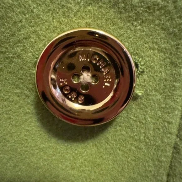 Women's Green Double-Breasted Coat - Picture 8 of 16